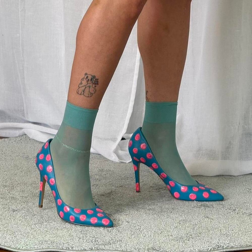 Y2K polka dot stiletto heels - Picture 3 of 8